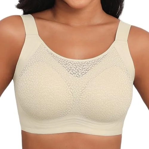 xcutting lace bras for women full coverage no underwire plus sizebeige xl