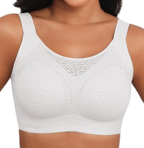 xcutting lace bras for women full coverage no underwire plus sizewhite 4xl